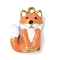 304 Stainless Steel Enamel Pendants, Golden, Fox Charm, Orange, 22x14.5x6.5mm, Hole: 1.8mm