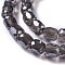 Electroplate Glass Beads, Pearl Luster Plated, Faceted Barrel, Gray, 10x10mm, Hole: 1mm