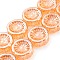 Pearl Luster Plated Electroplate Glass Transparent Beads Strands, Flower, Sandy Brown, 14x14.5x5.5mm, Hole: 1.2mm, about 45pcs/strand, 25.83 inch(65.6cm)