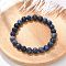 Natural Sodalite Round Beaded Stretch Bracelets, Inner Diameter: 2 inch(5.2cm), Beads: 8mm