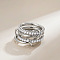 Brass Micro Pave Cubic Zirconia Finger Rings, Stackable Rings, Platinum, US Size 7(17.3mm)