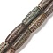 Tibetan Style 9-Eye dZi Beads Strands, Natural Agate Rice Beads, Dark Olive Green, 40~41x14~15mm, Hole: 1mm, about 8pcs/strand, 12.5 inch