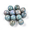 Resin Beads, Round, Two Tone, Deep Sky Blue, 8mm, Hole: 2mm