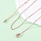 Brass Textured Bar Link Chain Necklaces, with 304 Stainless Steel Lobster Clasps, Lead Free & Cadmium Free, Long-Lasting Plated, Rack Plating, Rose Gold, 17.72 inch(45cm)