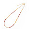 Vintage Short Colorful Glass Seed Beaded Necklace, Dark Red