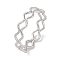 Non-Tarnish 304 Stainless Steel Wave Finger Rings for Women, Stainless Steel Color, 4.5mm, Inner Diameter: 17mm