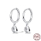 Anti-Tarnish 925 Sterling Silver Micro Pave Cubic Zirconia Hoop Earrings, Dangle Earring for Women, Platinum, 20x11mm