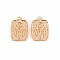 Brass Micro Pave Clear Cubic Zirconia Pendants, Nickel Free, Rectangle with Hamsa Hand, Real 18K Gold Plated, 16.5x10.5x1.5mm, Hole: 1.2mm