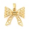 Rack Plating Brass Pendants, Cadmium Free & Lead Free, 
Long-Lasting Plated, Bowknot, Real 18K Gold Plated, 18.5x20.6x6mm, Hole: 6.5x2mm