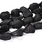 Rough Raw Natural Black Spinel Beads Strands, Nuggets, 12~16x9.5~11x6~8.5mm, Hole: 0.8mm, about 28~30pcs/strand, 16.34''(41.5cm)