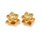 Eco-friendly Brass Beads, Cadmium Free & Lead Free, Long-Lasting Plated, Lotus, Golden, 9.5x9x5mm, Hole: 1mm