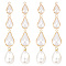 16pcs 4 style ABS Plastic Imitation Pearl Pendants, with Brass Findings, Real 18K Gold Plated, Mixed Shape, Creamy White, 12.5~17.5x5.5~10mm, Hole: 1~1.5mm, 4pcs/style