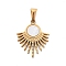 Plastic Pendants, with Ion Plating(IP) 304 Stainless Steel Findings, Fan, Real 18K Gold Plated, 26x21x2mm, Hole: 7x3.5mm