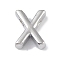 Brass Pendants, Cadmium Free & Nickel Free & Lead Free, Letter Charms, Platinum, Letter X, 8.5x7x3mm, Hole: 1.5mm