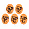 Acrylic Pendants, 3D Printed, Oval with Woman Pattern, Orange, 40x28x2mm, Hole: 1.6mm