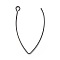 304 Stainless Steel Earring Hooks, with Horizontal Loop, Electrophoresis Black, 41x24.5mm, Hole: 3mm, 21 Gauge, Pin: 0.7mm