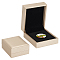 Rectangle PU Leather Badge Storage Gift Boxes, with Velvet and Sponge Inside, Antique White, 8.4x7.3x3.65cm