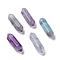 Natural Colorful Fluorite Healing Stones, Reiki Energy Balancing Meditation Therapy Wand, No Hole, Faceted, Double Terminated Points, 22~23x6x6mm