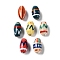 Handmade Porcelain Beads, Famille Rose Porcelain, Oval, Random Color, 17x9.5mm, Hole: 1.6mm, about 22pcs/strand, 14.37 inch(36.5cm)