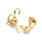 Brass Bead Tips, Calotte Ends, Clamshell Knot Cover, Cadmium Free & Nickel Free & Lead Free, Heart, Real 18K Gold Plated, 15x5mm, Hole: 3mm, Inner Diameter: 4x4.5mm