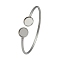 304 Stainless Steel Blank Bangle Bases with Flat Round Tray, Stainless Steel Color, Inner Diameter: 2-1/8x1-3/4 inch(5.4x4.4cm), Tray: 10mm