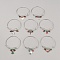 8Pcs 8 Style Christmas Theme Adjustable Alloy Bangles Set, with Enamel & Plastic Beads Charms, Mixed Color, Inner Diameter: 2-1/2 inch(6.3cm), 1Pc/style