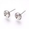 Non-Tarnish 304 Stainless Steel Post Stud Earring Settings, for Pointed Back Xilion Rivoli Rhinestone, Stainless Steel Color, Fit For: 5mm Rhinestone, 14x8mm, Pin: 0.7mm
