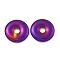Electroplated Synthetic Non-Magnetic Hematite Pendants, Donut/Pi Disc Charms, Purple Plated, 25.5x4mm, Hole: 4.8mm