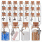 PH PandaHall 21PCS Mini Glass Jars, 7 Style Small Corked Bottles with Ocean Charm Glass Wishing Bottles Decor Sand Art Message Bottle for Christmas Valentine Mother Wedding DIY Craft Favor