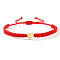 304 Stainless Steel Heart with Letter Bead Braided Bead Bracelets, Adjustable Nylon Cord Braided Bracelets for Couple Friendship, Gold, Letter L, 7-7/8 inch(20cm), Inner Diameter: 11 inch(28cm)