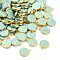 Alloy Enamel Charms, Cadmium Free & Lead Free, Enamelled Sequins, Flat Round, Random Mixed Letters, Golden, Sky Blue, 14x12x2mm, Hole: 1.5mm