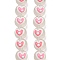Transparent Glass with Enamel  Beads, Hand Drawn Beads, Heart, Pink, 11.5x14~15x12~12.5mm, Hole: 1.2~1.5mm