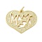 Brass Pendants, Heart Charms, with Jump Ring, Rack Plating, Cadmium Free & Lead Free, Long-Lasting Plated, Real 18K Gold Plated, Real 18K Gold Plated, 23x25.5x2.5mm, Hole: 3mm