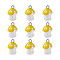 Plastic Pendants, with Platinum Plated Iron Loop, Mushroom with Polka Dots, Yellow, 17.5x11.5x12mm, Hole: 1.5mm