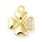 Rack Plating Brass Micro Pave Cubic Zirconia Charms, Long-Lasting Plated, Lead Free & Cadmium Free, Clover, Real 18K Gold Plated, 10.5x8.5x2.5mm, Hole: 1.4mm