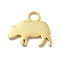 Animal 925 Sterling Sliver Pendants, Golden, Hippo, 12x13.5x1mm, Hole: 2.5mm
