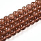 Baking Paint Transparent Glass Beads Strands, Round, Sienna, 8~8.5mm, Hole: 1.4mm