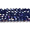 Opaque Solid Color Electroplate Glass Beads Strands, AB Color Plated, Faceted, Bicone, Dark Blue, 4x4mm, Hole: 0.8mm, about 80~85pcs/strand, 30~32cm
