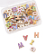 Alloy Enamel Slide Charms, Cadmium Free & Lead Free, Alphabet, Letter A~Z, Light Gold, Mixed Color, 9.5x5x3mm, Hole: 1.2mm,  50pcs/set, 1set
