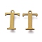 PVD Vacuum Plating  304 Stainless Steel Charms, Laser Cut, Alphabet, Antique Bronze, Letter.T, 12x9x0.8mm, Hole: 1mm