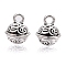 Tibetan Style Alloy Charms, Cadmium Free & Lead Free, Round, Antique Silver, 9.5xx11.5mm, Hole: 2.5mm, about 628pcs/1000g
