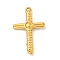 Ion Plating(IP) 304 Stainless Steel Pendants, Cross Charms, Real 18K Gold Plated, 22x13.5x2.5mm, Hole: 1.2mm