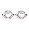 Tarnish Resistant 201 Stainless Steel Link Connectors, Laser Cut, Flat Round with Heart, Stainless Steel Color, 15x19.5x1mm, Hole: 1.5mm