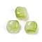 Transparent Glass Beads, Nuggets, Baking Paint, Yellow Green, 10.5x12x8mm, Hole: 1mm