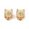 Brass Micro Pave Clear Cubic Zirconia Tube Bails, Column, Real 18K Gold Plated, 10x6x7.5mm, Hole: 1.5mm, Inner Diameter: 4mm