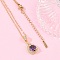 Teardrop Brass Micro Pave Cubic Zirconia Pendant Neckalces, with Ion Plating(IP) 304 Stainless Steel Chain, Rack Plating, Real 18K Gold Plated, 15.35 inch(39cm)