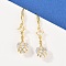 Brass Micro Pave Clear Cubic Zirconia Heart Dangle Earrings, Long-Lasting Plated, Cadmium Free & Lead Free, Rack Plating, Golden, 45x10mm