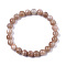 Unisex Natural Sunstone Stretch Beaded Bracelets, Round, Inner Diameter: 2-1/8 inch(5.5cm), Bead: 8mm