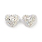 Polymer Clay Glass Rhinestone Beads, Heart Focal Beads for DIY Jewelry, Keychains and Beadable Pens, Crystal, 20x24x13mm, Hole: 1.8mm