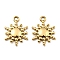304 Stainless Steel Pendants, Sun Charm, Real 18K Gold Plated, 15x11x1.5mm, Hole: 1.5mm